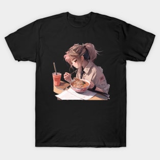 Japanese Ramen Anime Girl T-Shirt